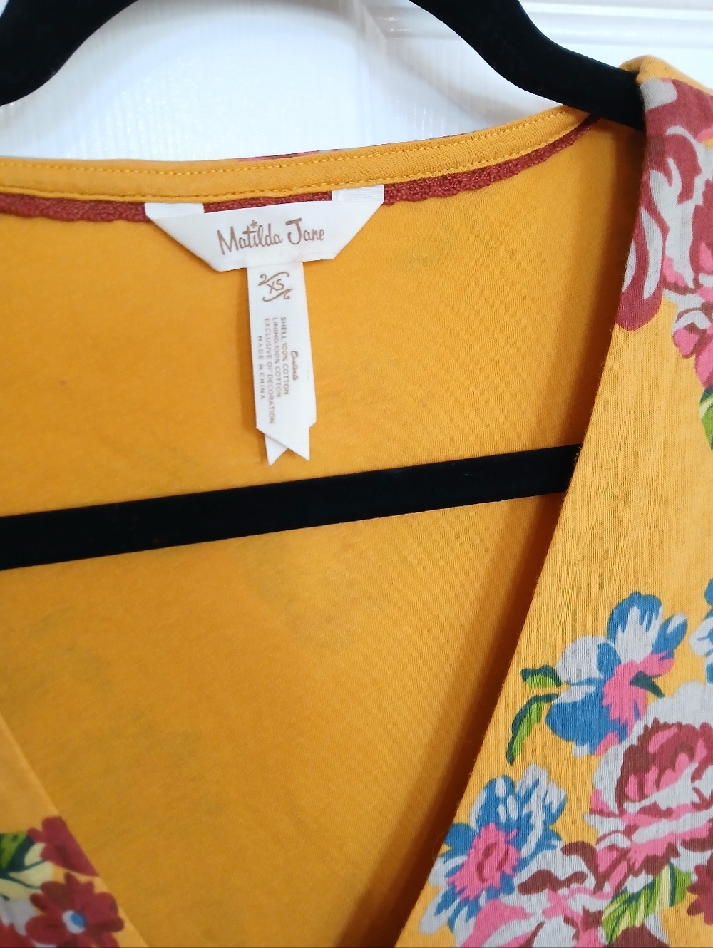 Matilda Jane Alana Mustard Floral Cotton Wrap Maxi Dress Boho Cottage Fairy - Picture 4 of 6
